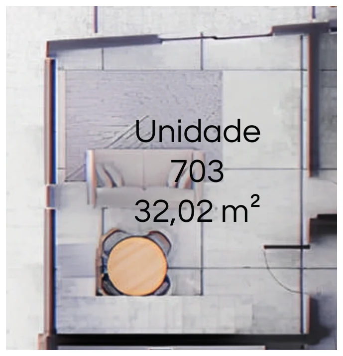 Planta do pavimento inferior do loft duplex