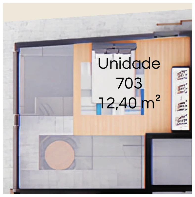 Planta do mezanino do loft duplex
