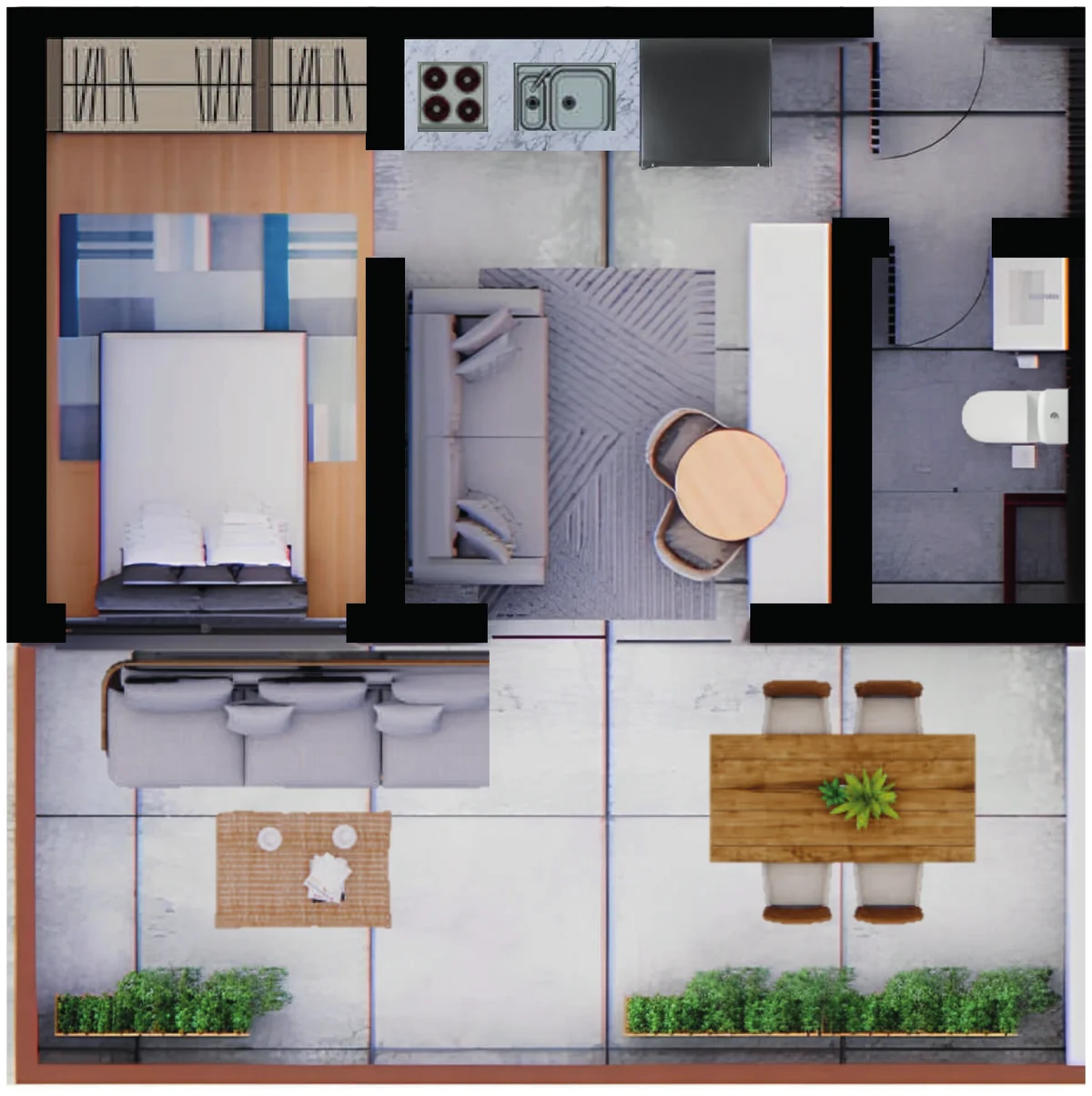 Planta do studio garden